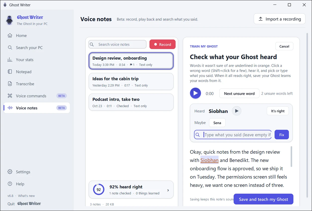 Train My Ghost, light theme